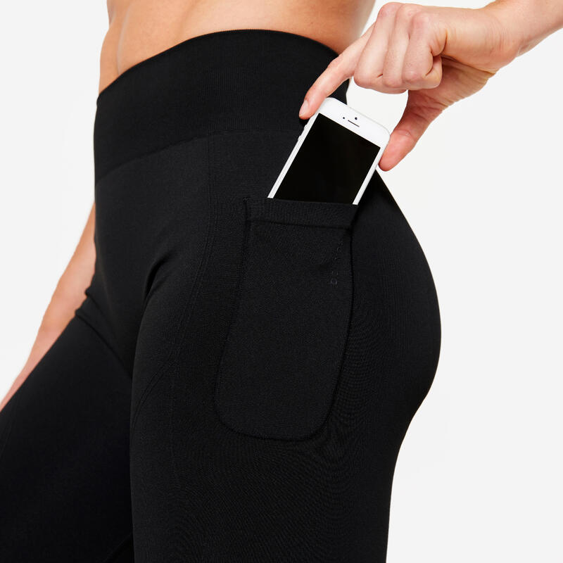 Naadloze booty lift legging voor dames zwart