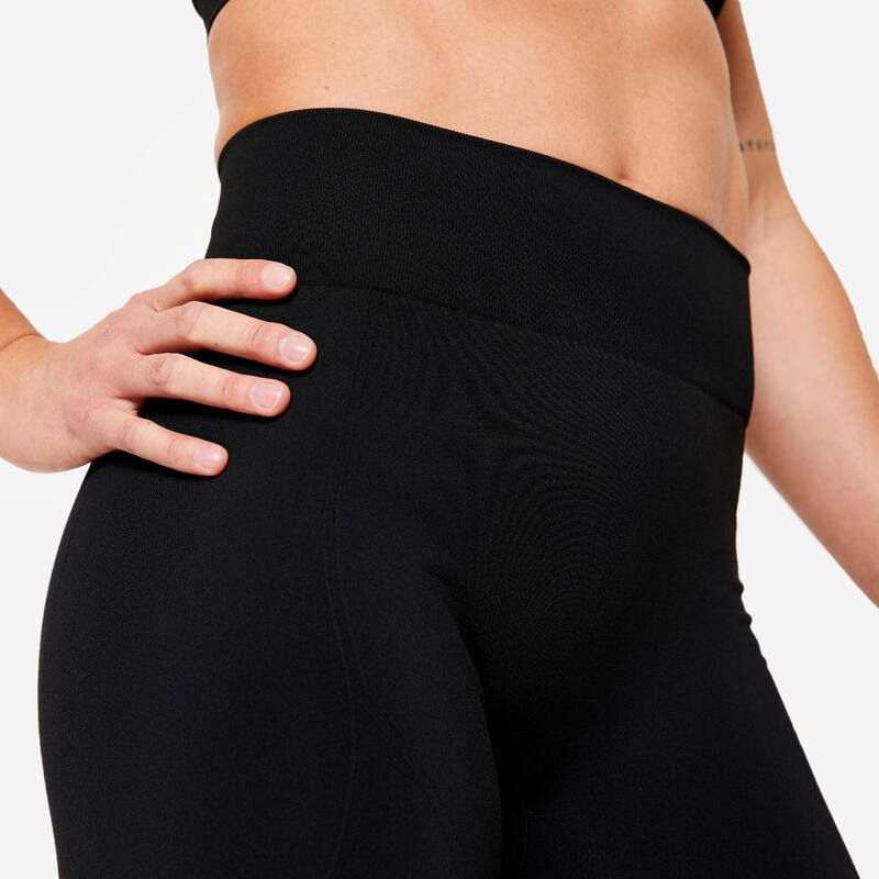 Colanți Seamless Fitness cardio Effect Push Up Negru Damă