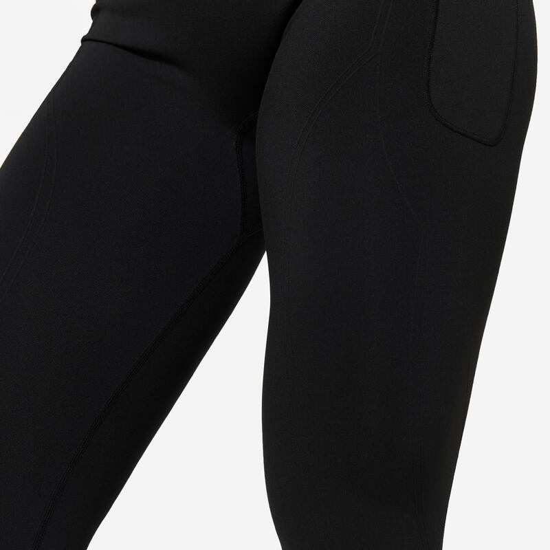 Colanți Seamless Fitness cardio Effect Push Up Negru Damă