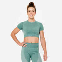 Women's Cropped T-Shirt - Turquoise