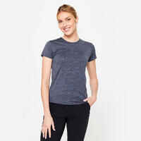 Women's Short-Sleeved Cardio Fitness T-Shirt - Mottled Grey