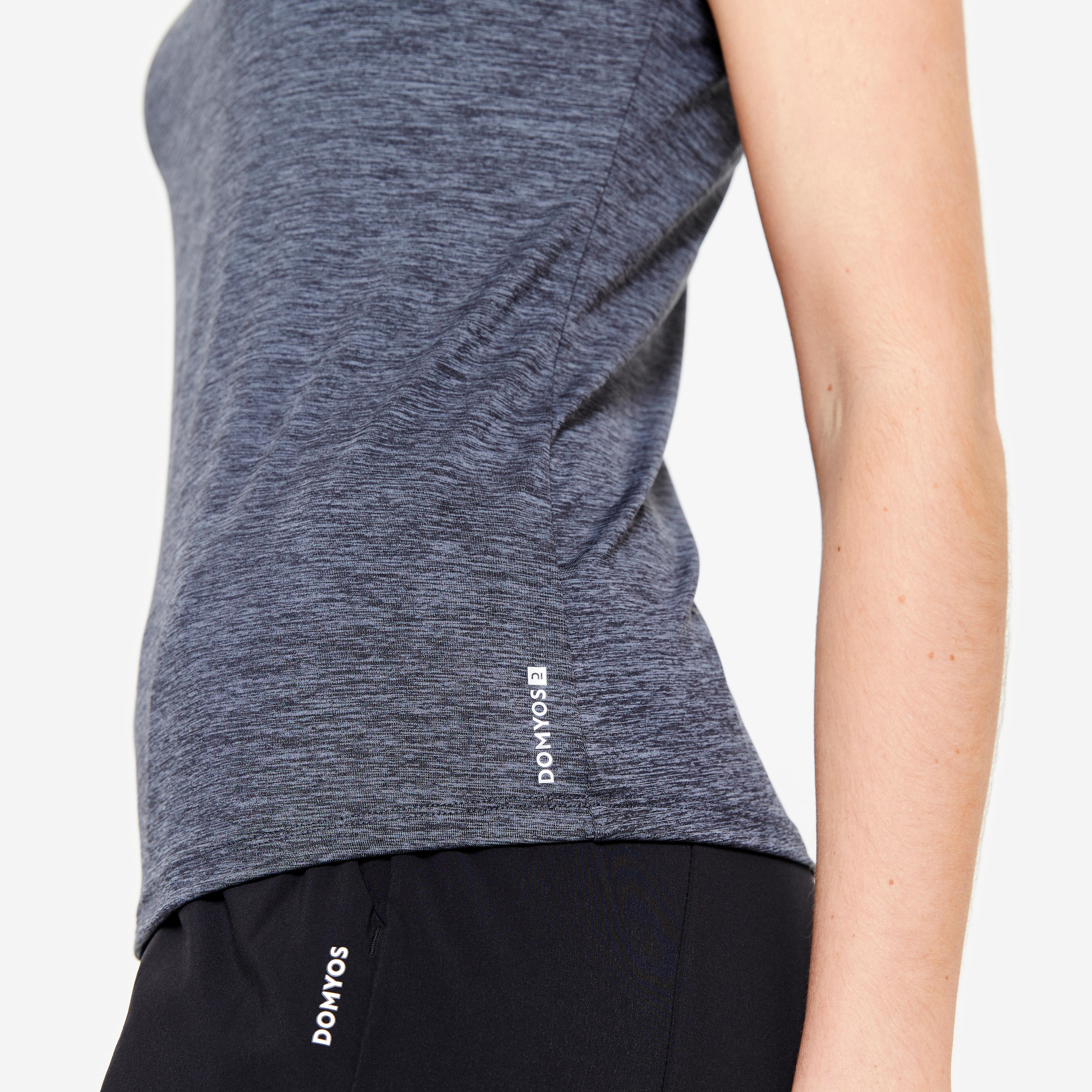 T-shirt d'entraînement femme – 100 gris chiné - DOMYOS