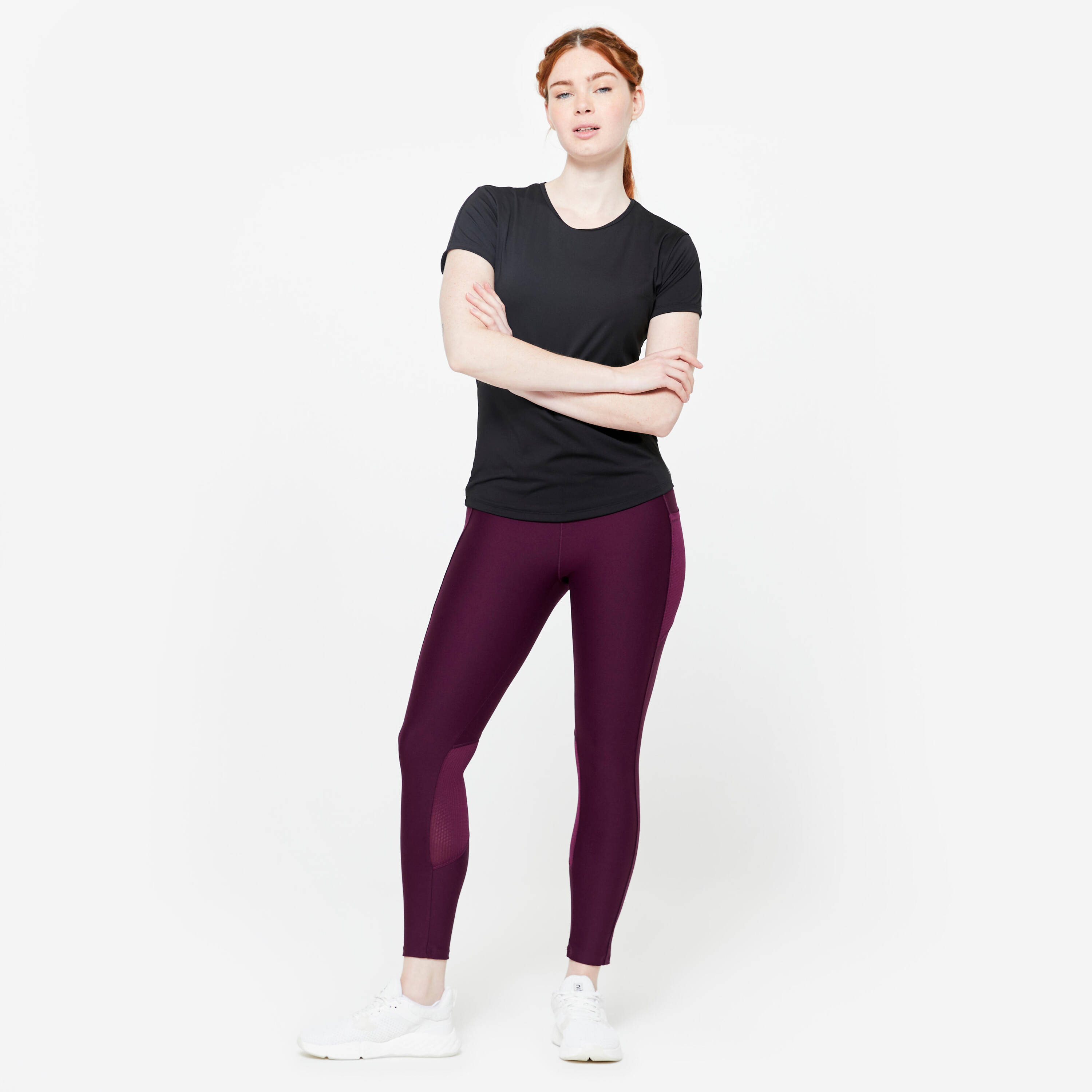 Short Sleeves Fit Women's Basic T-Shirt-Smoked Black -  5