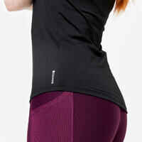 Women's Short-Sleeved Cardio Fitness T-Shirt - Black