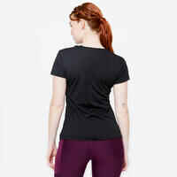 Women's Short-Sleeved Cardio Fitness T-Shirt - Black