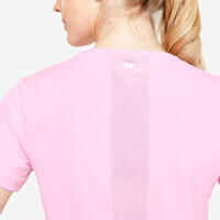 Women's Short-Sleeved Cardio Fitness T-Shirt - Light Pink