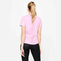 Women's Short-Sleeved Fitness T-Shirt - Pink