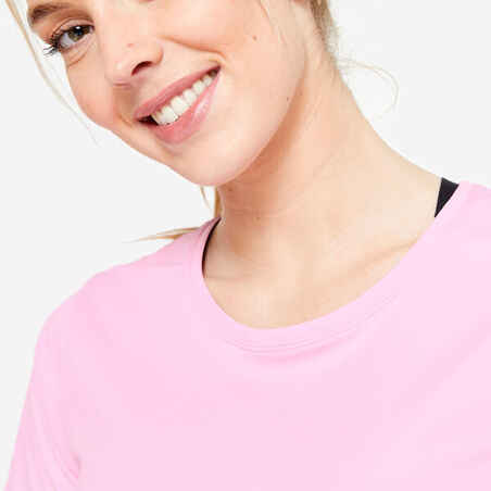 Women's Short-Sleeved Fitness T-Shirt - Pink