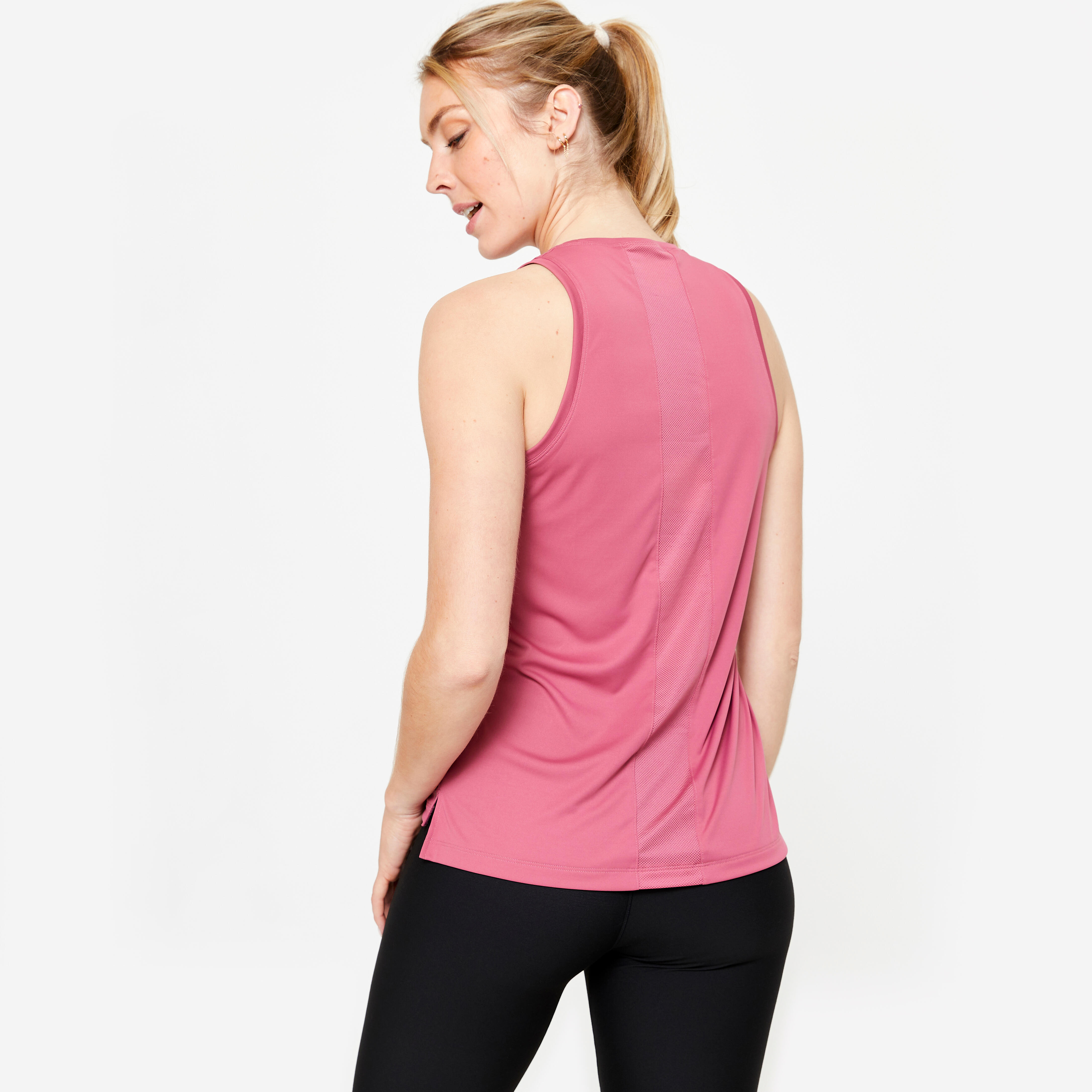 Camiseta Sin Mangas Recta Fitness Cardio Mujer Coral Decathlon
