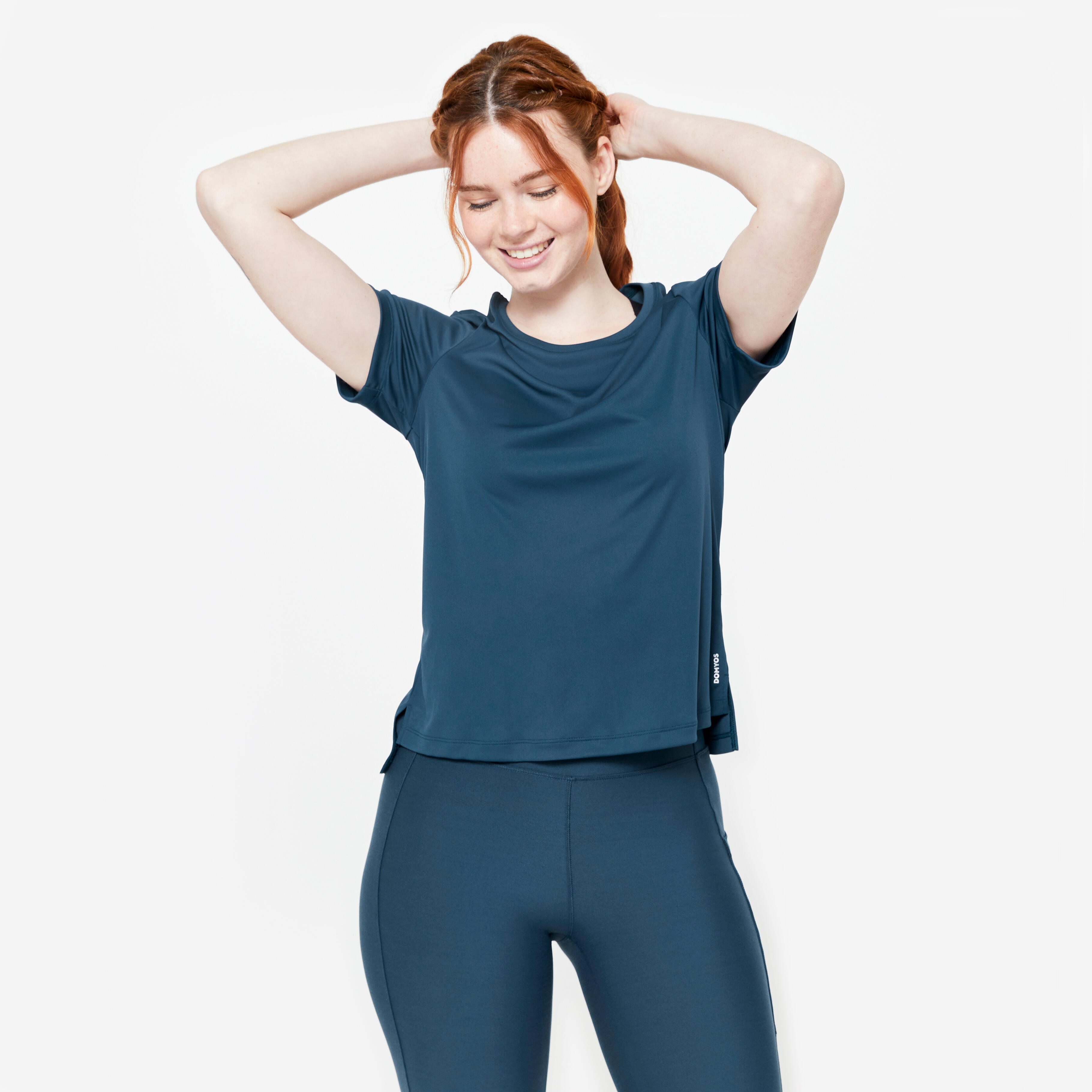 Camiseta Fitness Mujer Ciruela Manga Corta Transpirable Decathlon