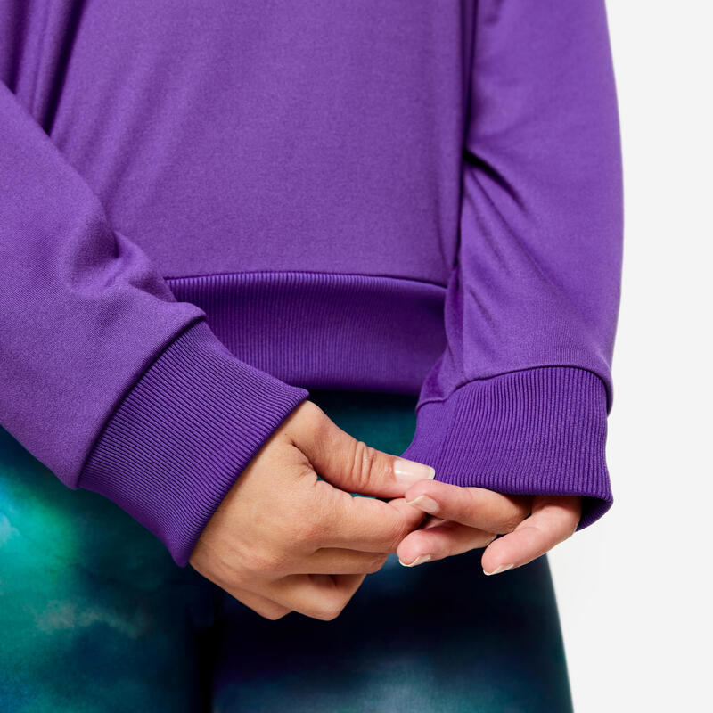 Kadın Fitness/Kardiyo Uzun Kollu Sweatshirt - Mor - 120