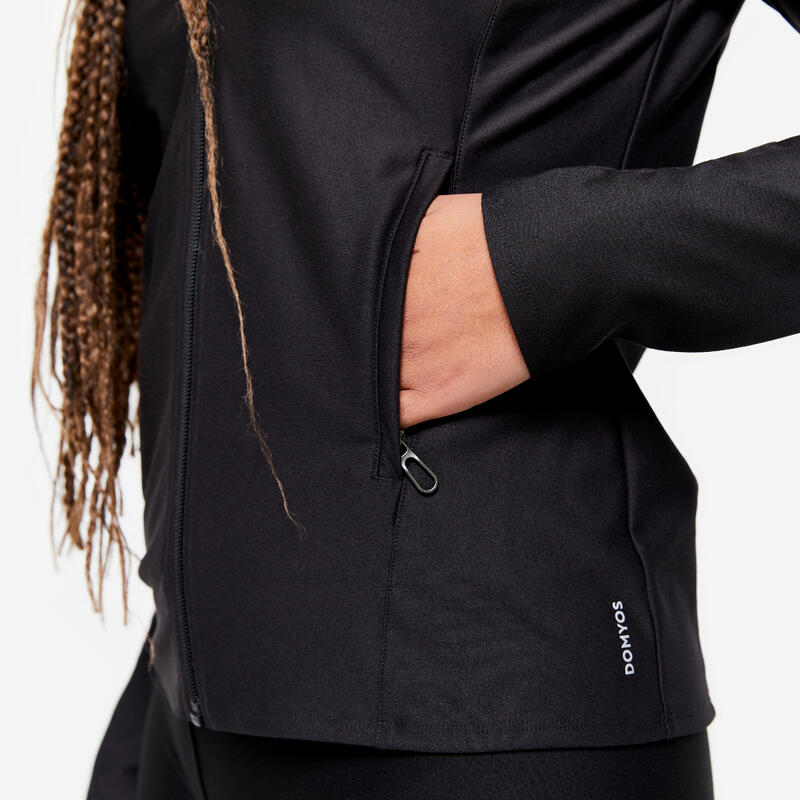 Trainingsjacke mit Reissverschluss Damen - schwarz 