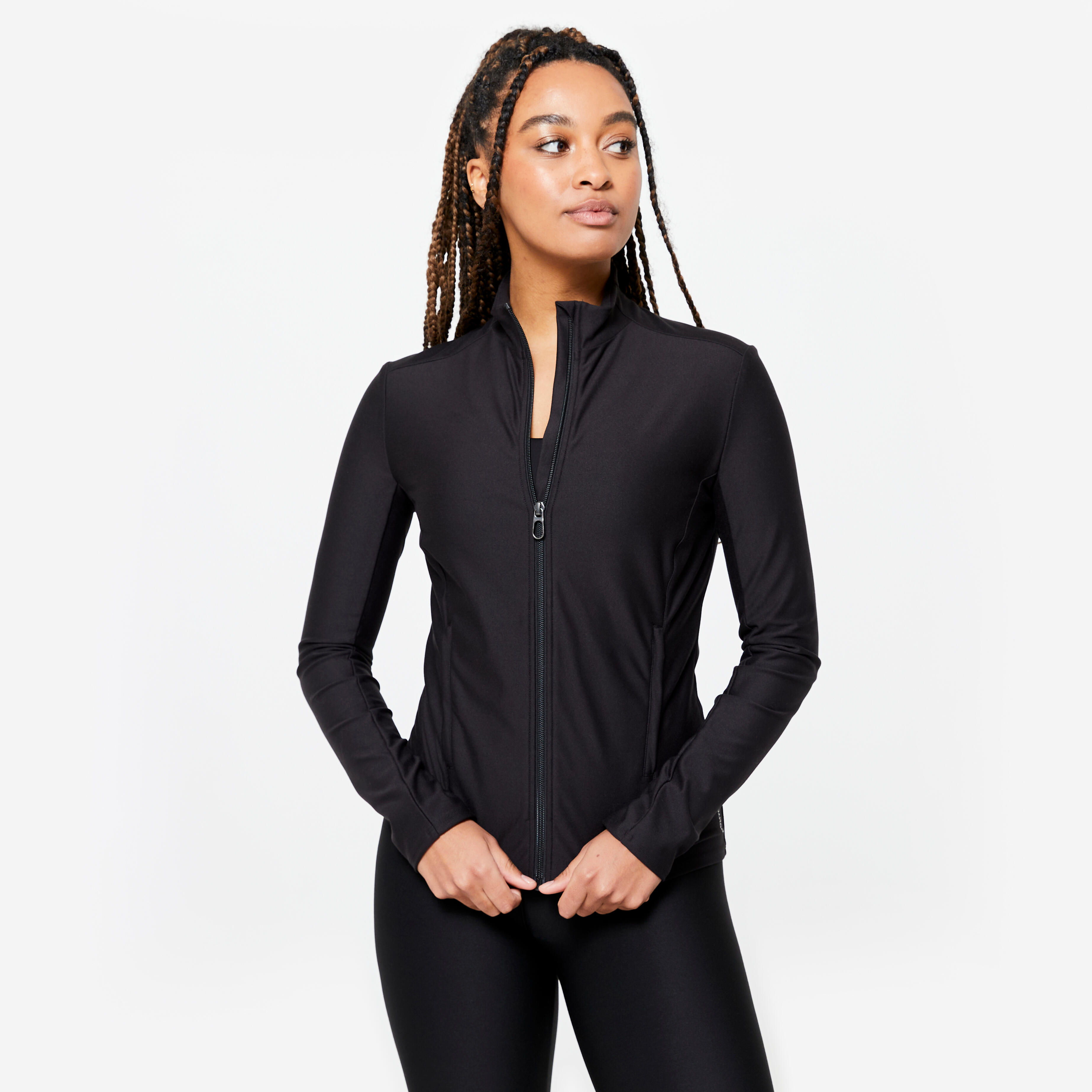 Women's zip-up jacket, black