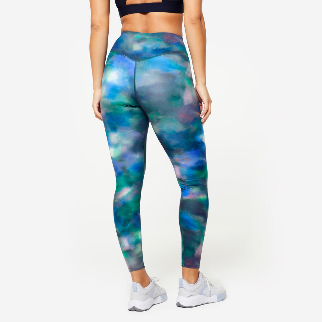 Women's High-Waisted Leggings - Multicolour Print