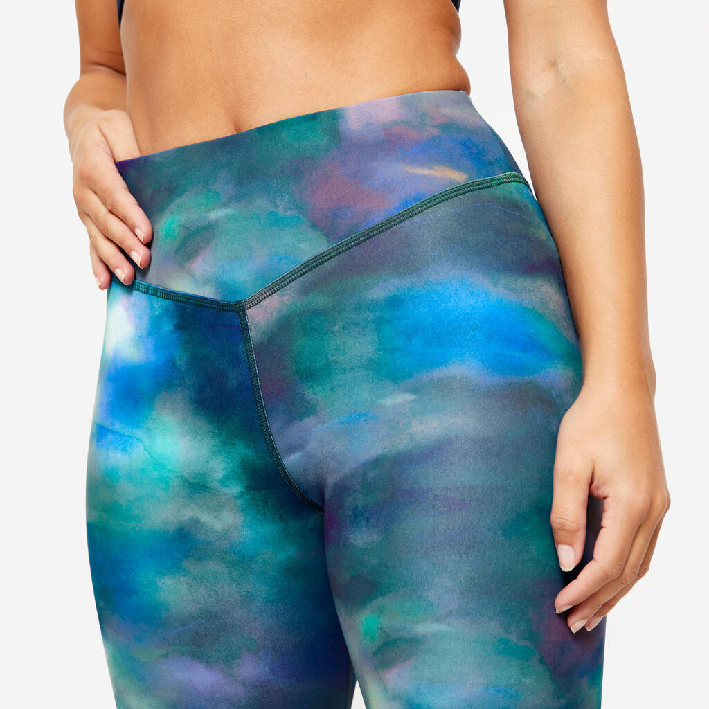 Women's High-Waisted Leggings - Multicolour Print