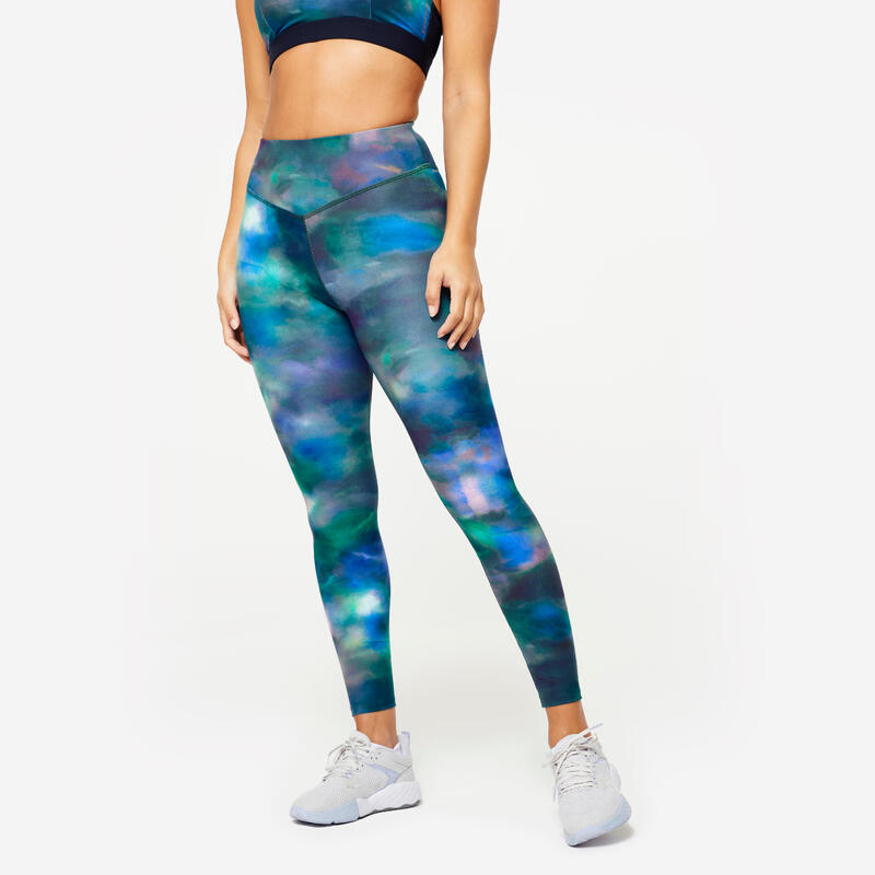 Leggings de Fitness Cintura Subida Mulher Estampado Multicolor