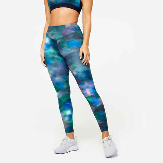 
      Women's High-Waisted Leggings - Multicolour Print
  