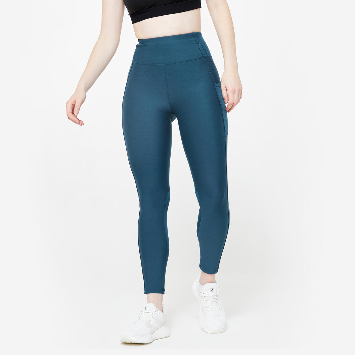 Legging fitness avec poche téléphone femme, bleu et bleu pétrole