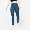 Women's High-Waisted Leggings with Phone Pocket - Blue Grey