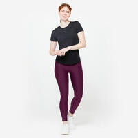 Legging taille haute avec poche téléphone Femme - prune