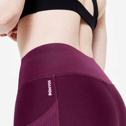 Women's High-Waisted Leggings with Phone Pocket - Plum