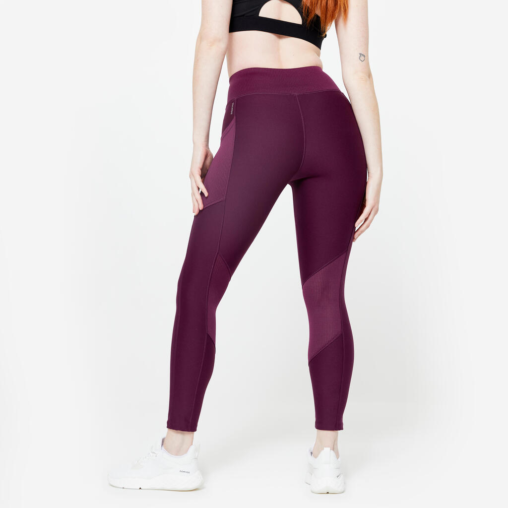 Legging taille haute avec poche téléphone Femme - prune