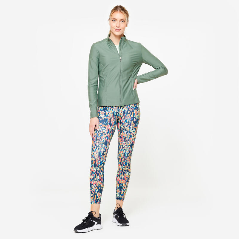 Chaqueta Fitness Mujer Verde Cremallera