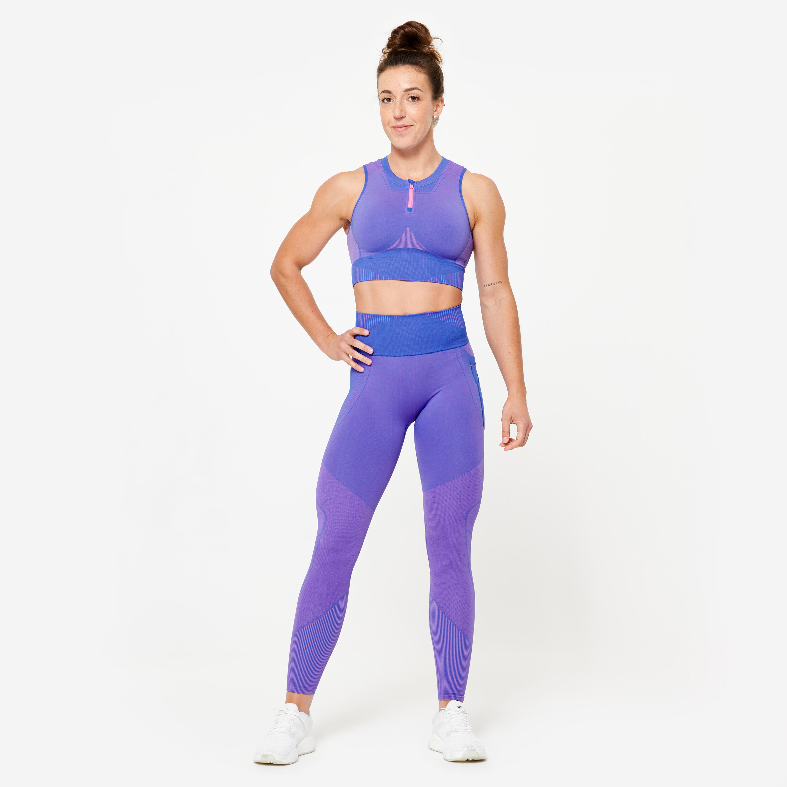 Koszulka fitness damska Domyos crop top bez rękawów 2/7