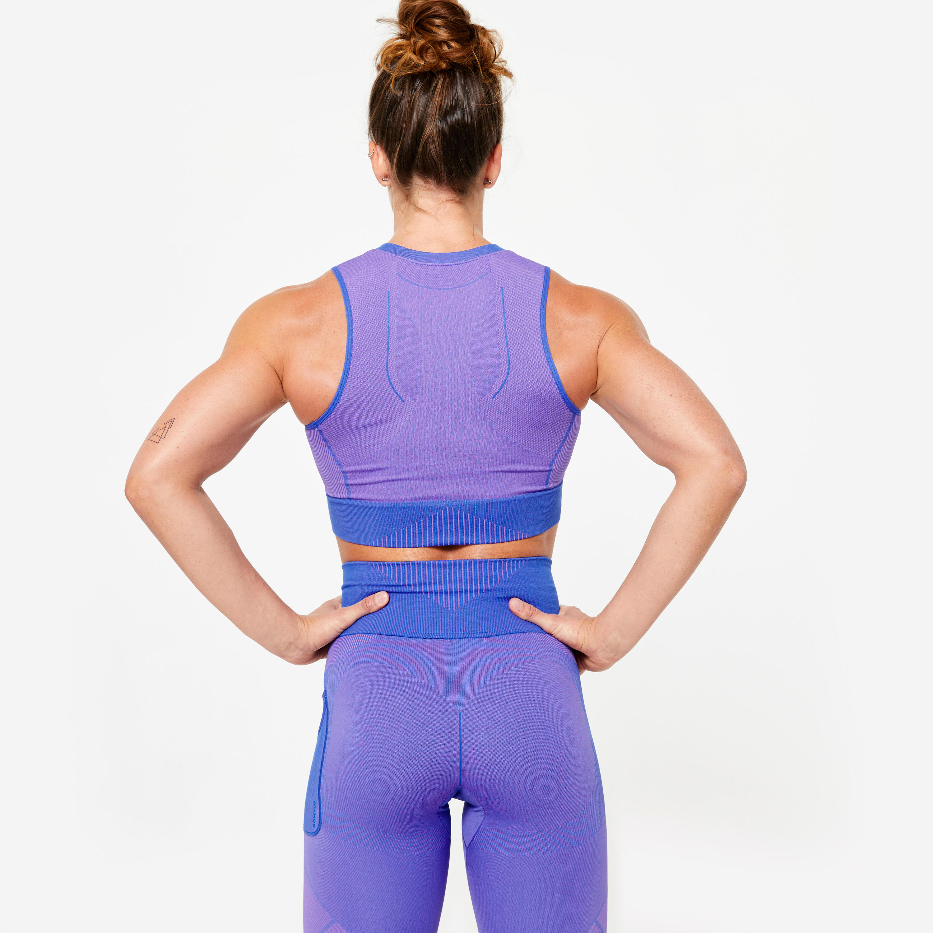 Koszulka fitness damska Domyos crop top bez rękawów 4/7