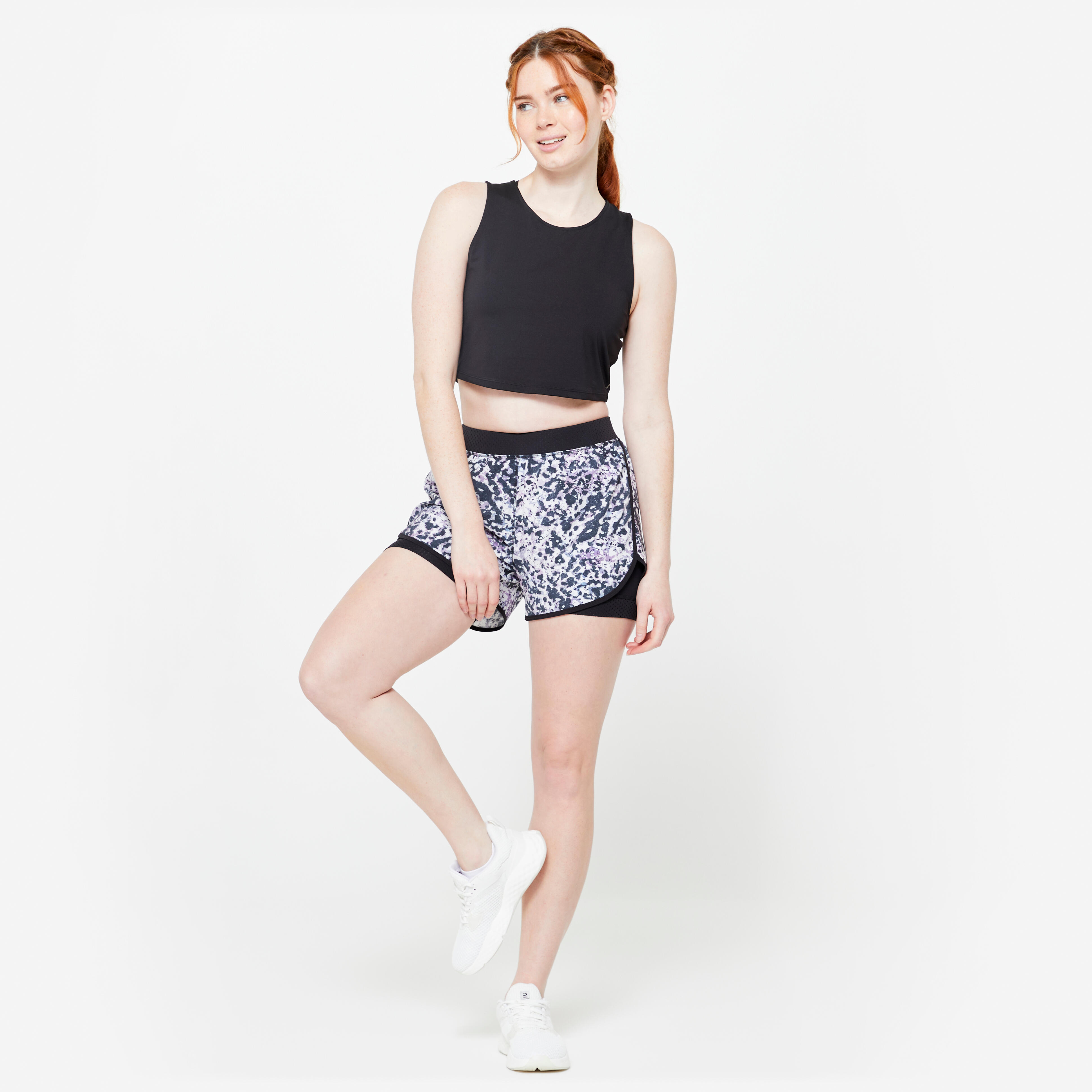 short anti frottement femme violet DOMYOS Decathlon