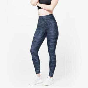 Mallas Leggings Tiro Alto Fitness Mujer 100 Gris