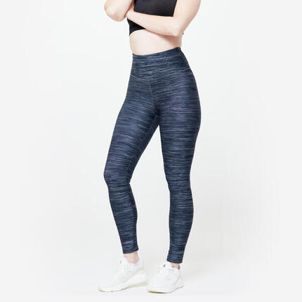 Legging de fitness taille haute femme, noir fumé