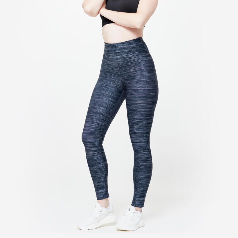 Kadın Yüksek Belli Fitness Taytı - Füme Siyah