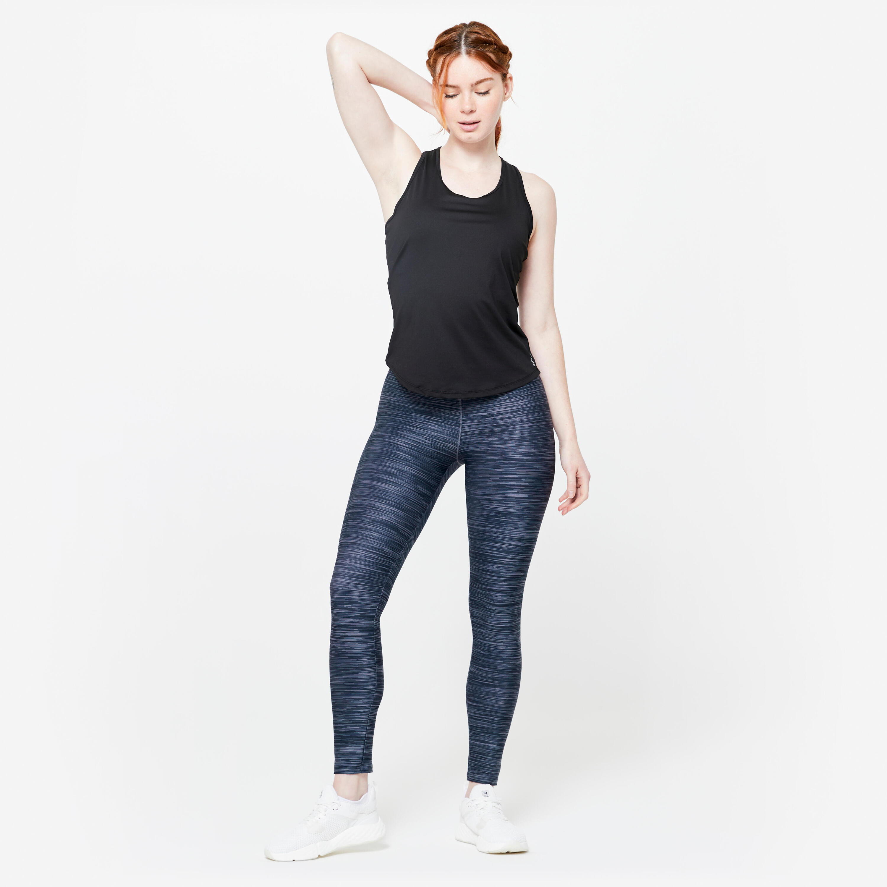 Legging de fitness taille haute femme, gris 2/6