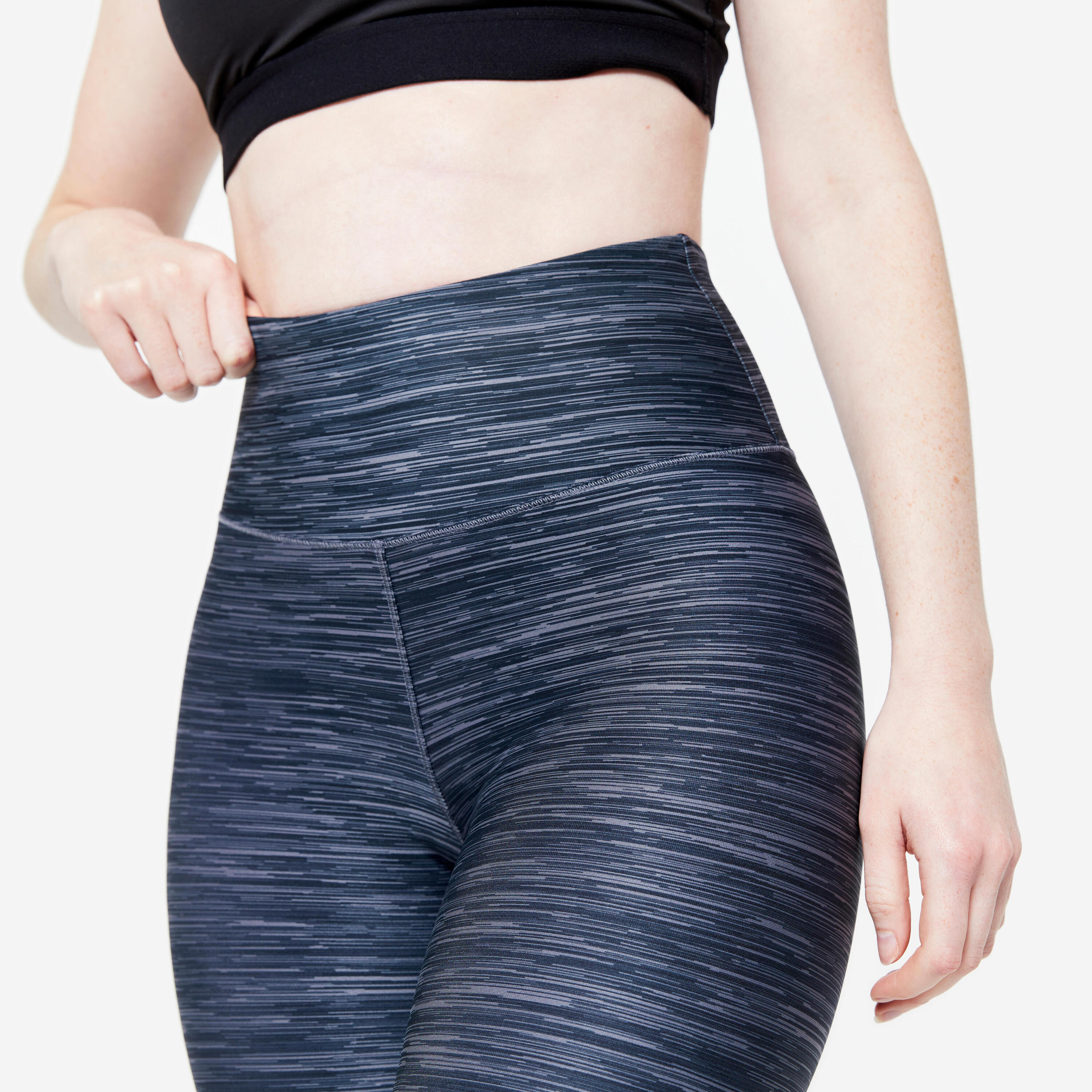 Legging de fitness taille haute femme, gris 3/6