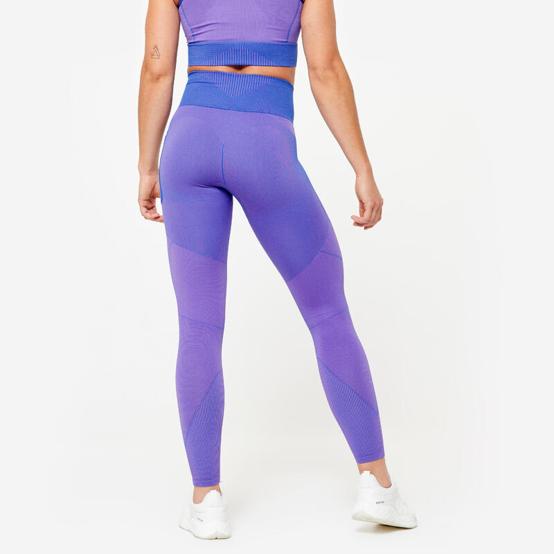 Colanţi fără cusături Fitness cardio seamless Albastru-Roz Damă 