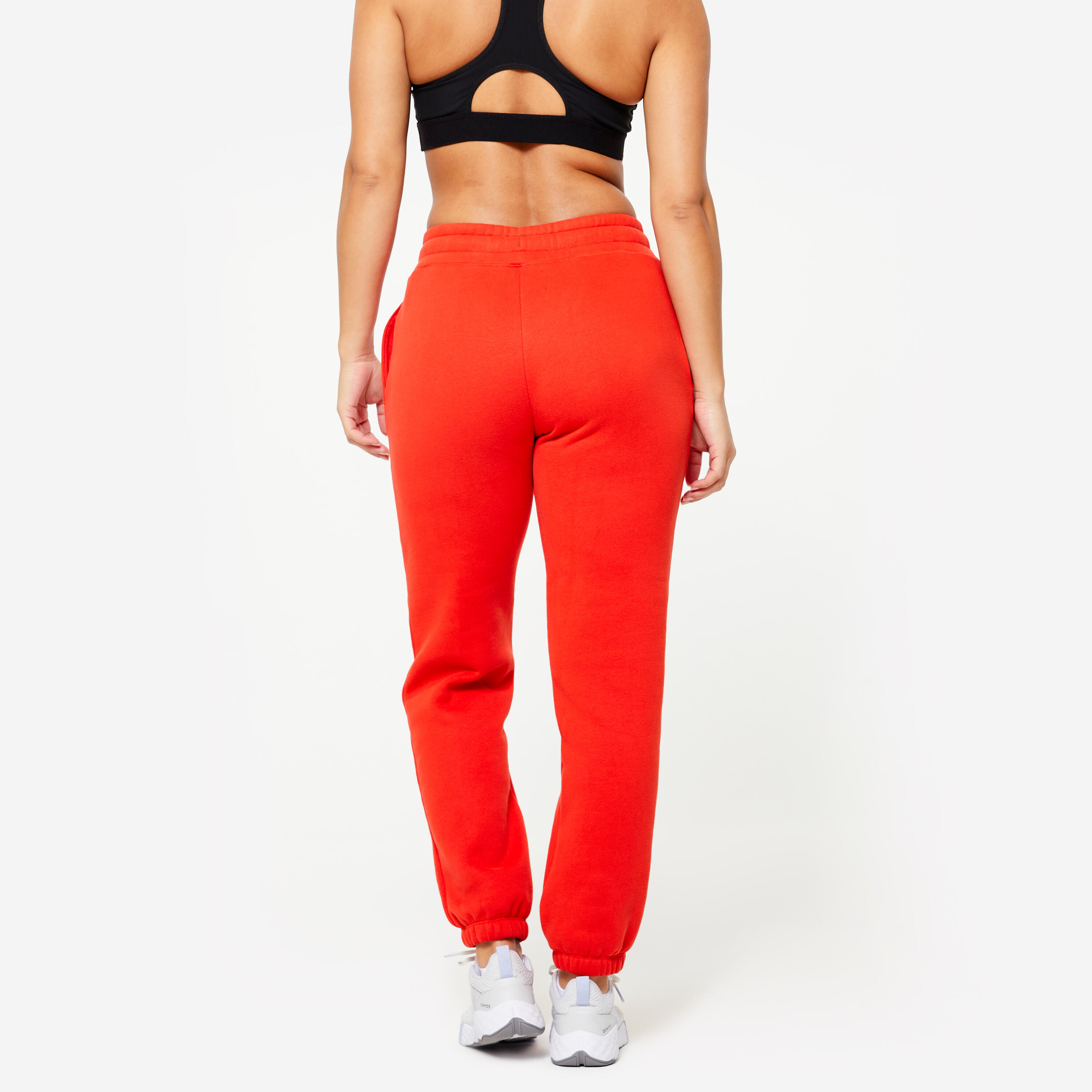 Pantaloni tuta donna regular fit felpati rossi 4/8