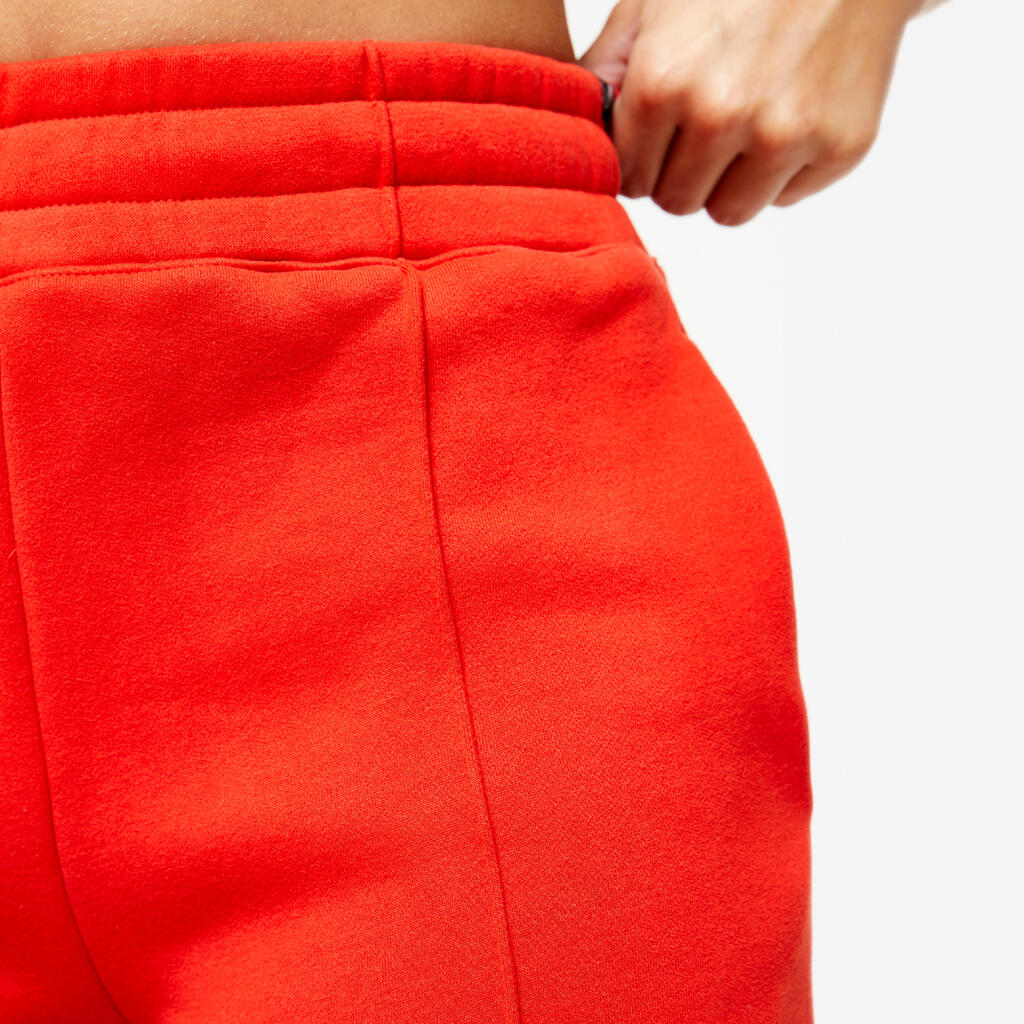 Women's fitness fleece warm pant, red