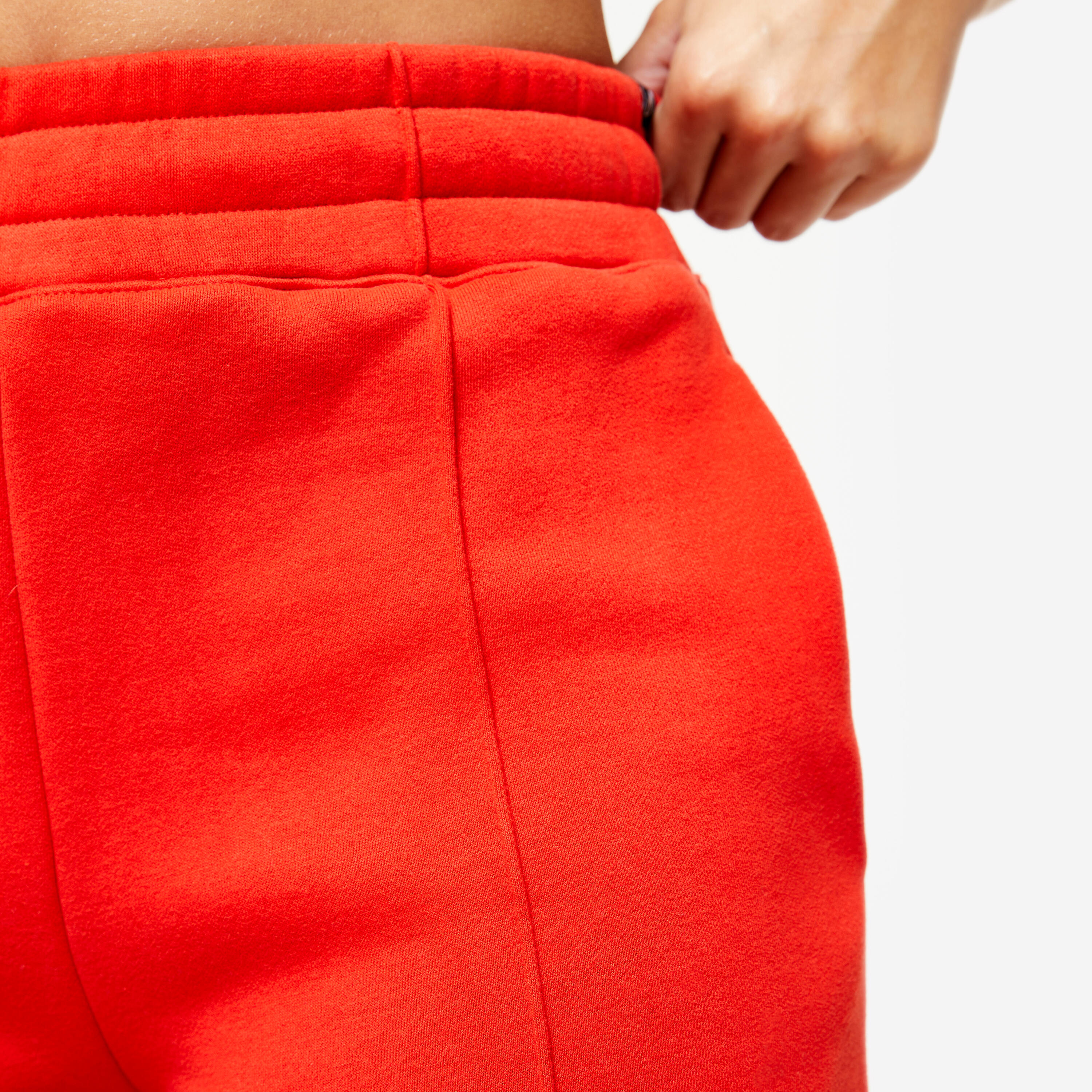 Pantaloni tuta donna regular fit felpati rossi 5/8