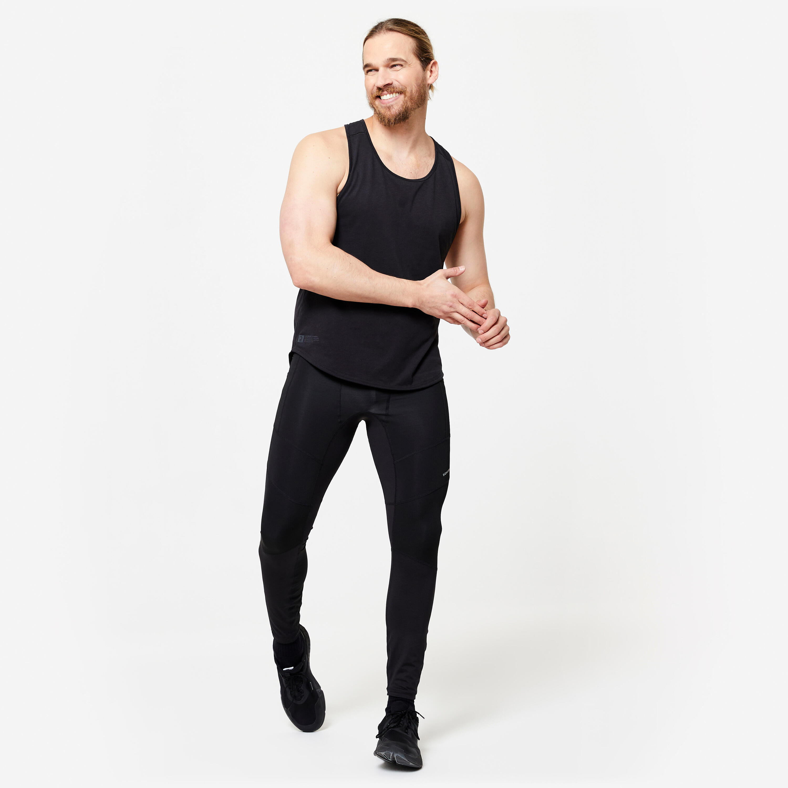 Leggings uomo fitness 500 traspiranti neri DOMYOS Decathlon