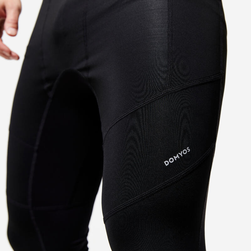 Calças Justas Respiráveis de Fitness Homem 500 Preto