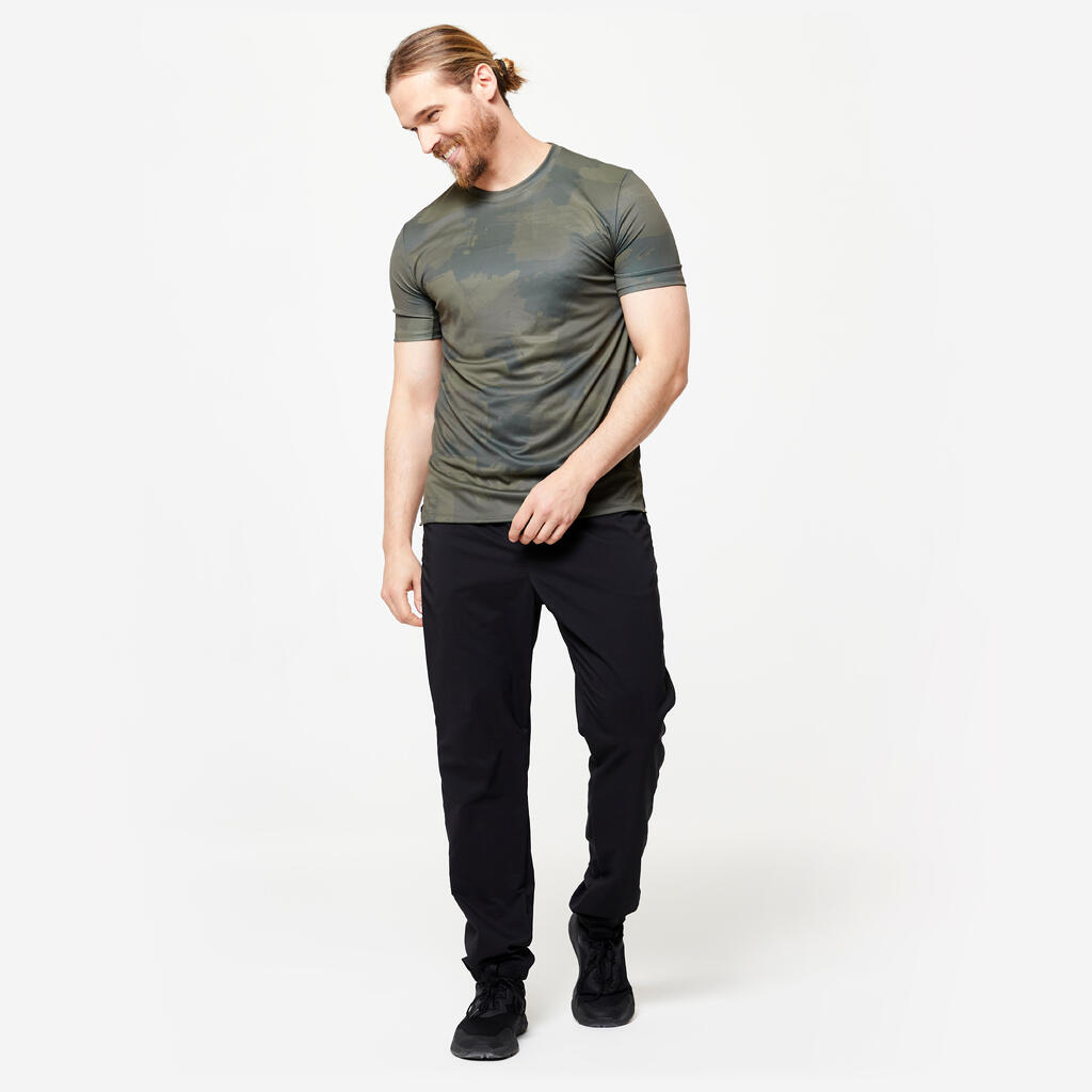 Pantalon de fitness essential respirant regular homme, noir