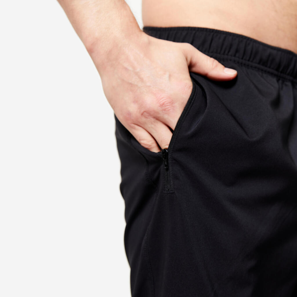 Pantalon de fitness essential respirant regular homme, noir