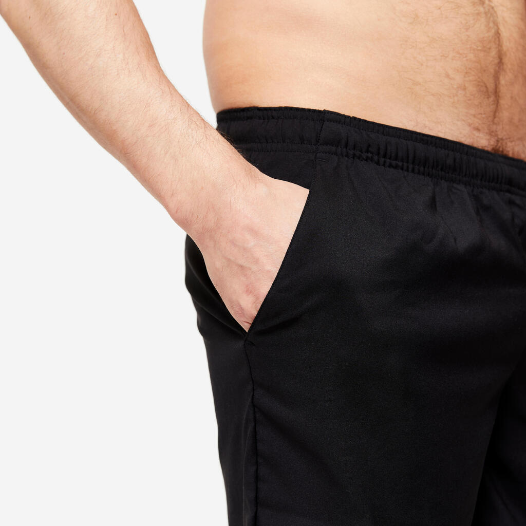 Pantaloneta de fitness con bolsillos para Hombre Domyos 100 negro