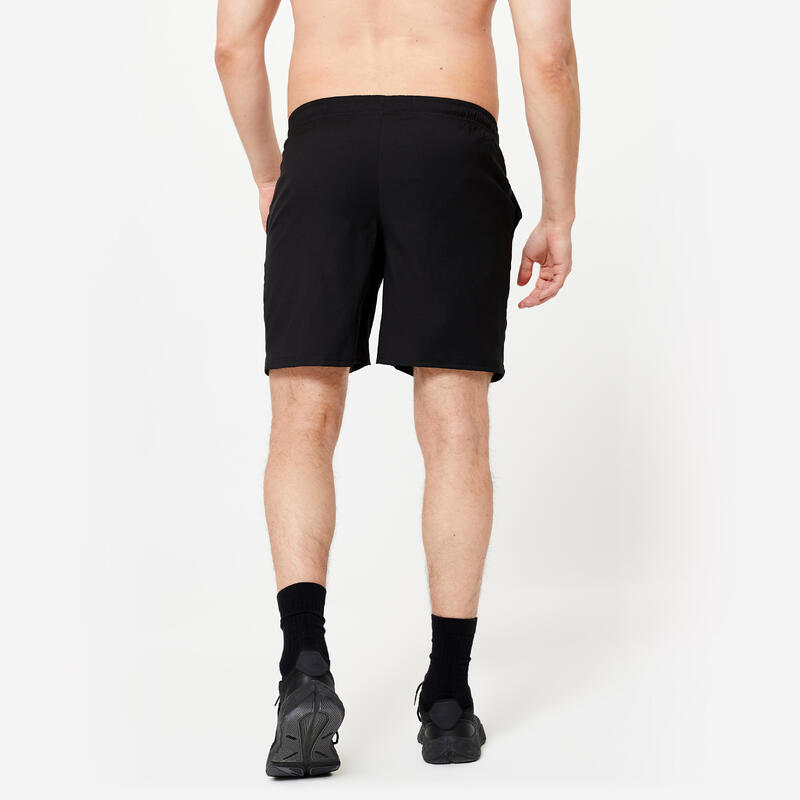 Ademende basic fitnessshort voor heren zwart