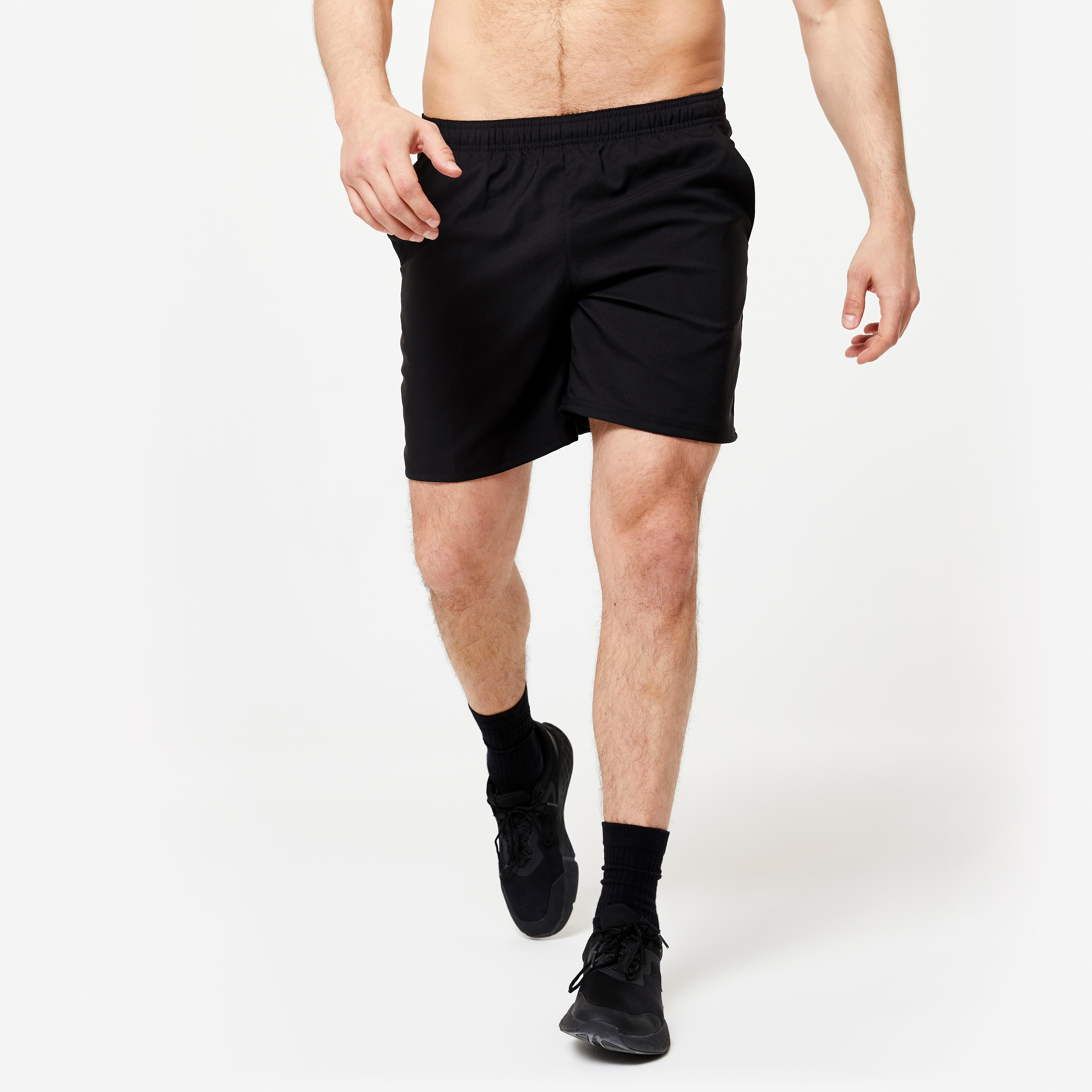 Men's basic breathable fitness shorts - black