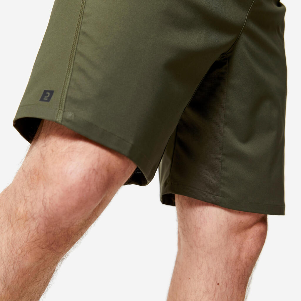 Short de fitness avec poches zipées homme, bleu marine