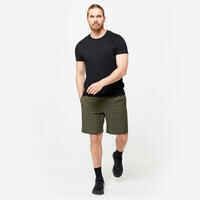 Men's Zip Pocket Breathable Essential Fitness Shorts - Plain Khaki