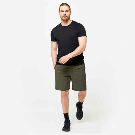 Fitness Shorts with Zip Pockets - Green Khaki