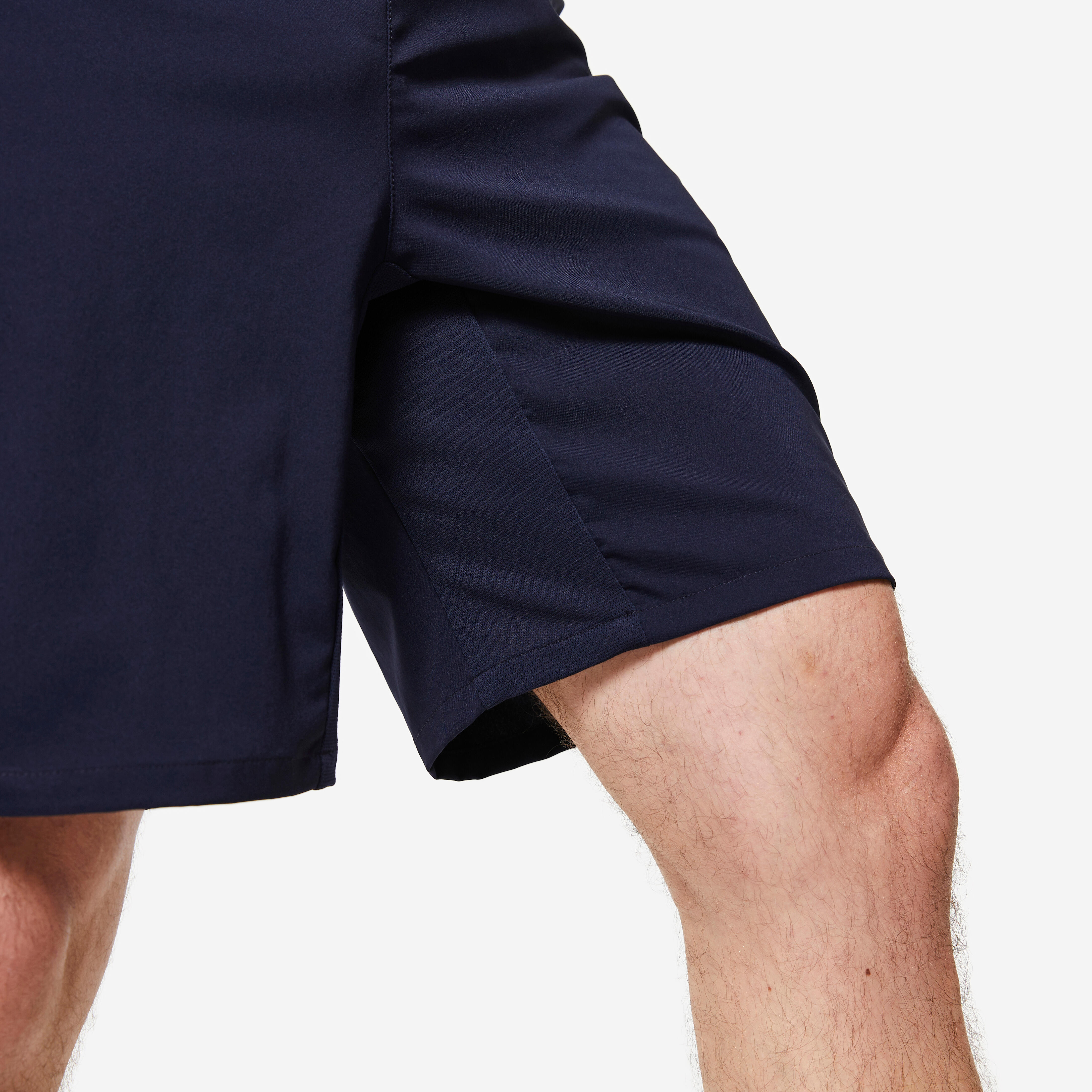 Men Gym Shorts Stretchable, Quick Dry with Zip Pockets - Navy Blue